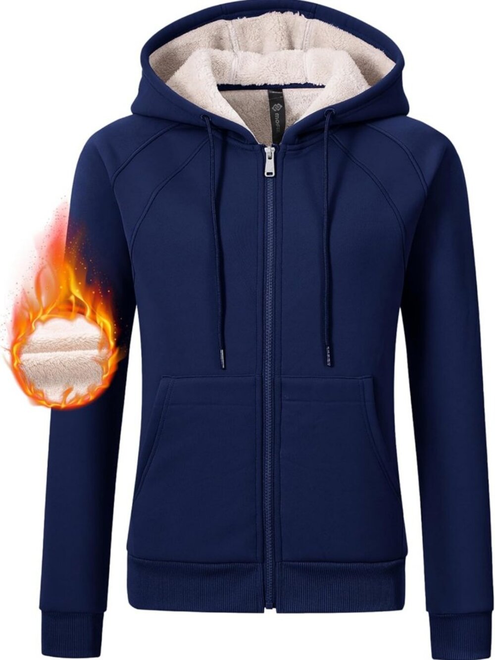 Cozy Women's Zip-Up Fleece Sherpa Hoodie Jacket - Warm Winter Coat